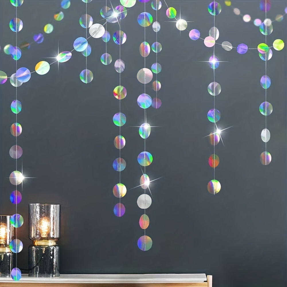 1pc cintilante iridescente cír - Tinsel Garland Decoration avaliação e preço